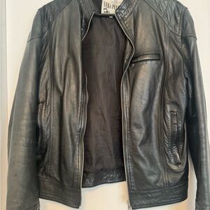 Vera Pelle Men's Black Leather Jacket